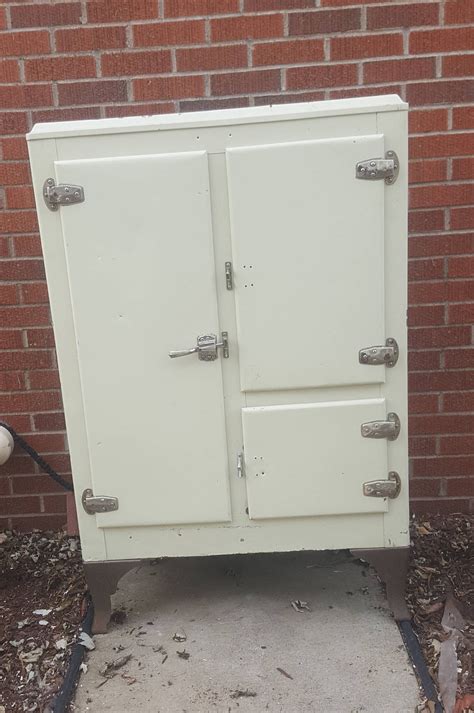 antique metal ice box refrigerator|antique reproduction ice box refrigerator.